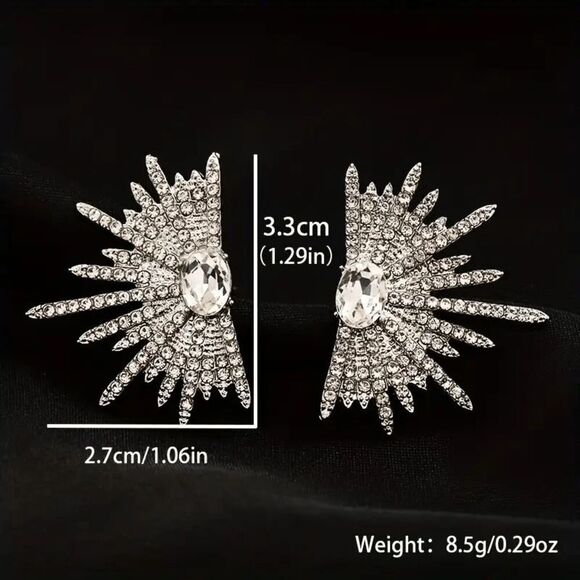 Diamond Starburst Stud Earrings - Picture 5 of 6